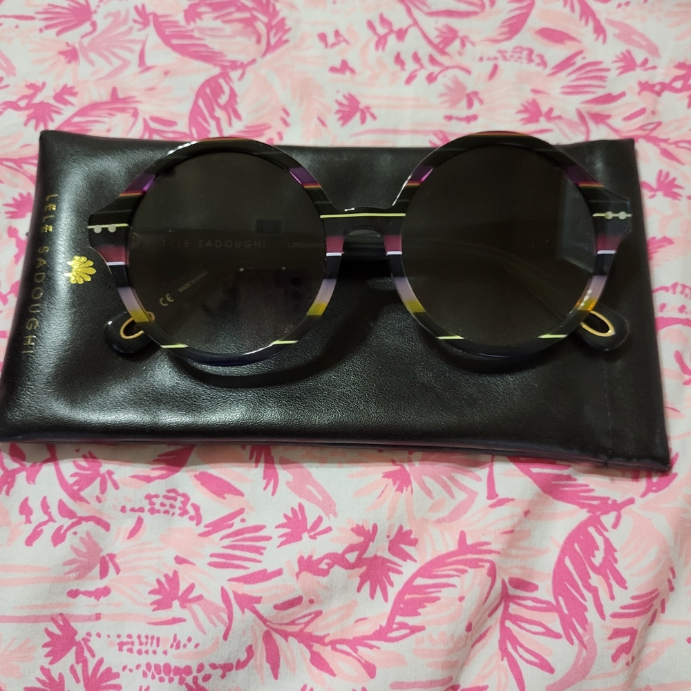 Lele Sadoughi Multicolor Round Sunglasses